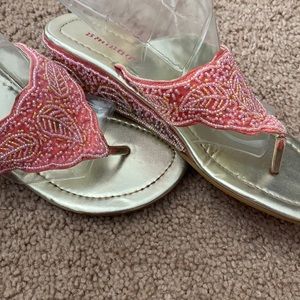Pink beaded sandals